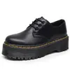 Botines Casuales de Plataforma para Estudiantes, de Cuero Genuino, Estilo Británico, Punta Redonda, de 3 Agujeros, Suela Gruesa, para Mujer, Transfronterizos 1461