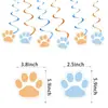 Novo Tema de Patinha de Cachorro Bandeira de Feliz Aniversário para Cachorro Inserção para Bolo Balão Decoração de Festa Fundo