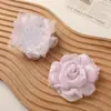 Nuevo Encaje de Tela Chinoiserie Seda Brillante Tela de Borde Quemado Rosa DIY Accesorios para el Cabello Hechos a Mano Ramillete Accesorios para Ropa