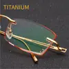 Gafas para Miopía de Nuevo Estilo, Gafas Sin Montura, Gafas Cortadas en Diamante, Gafas de Titanio Puro Modernas para Hombre, Gafas Sin Tornillos 005
