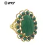 WT-R460 Pendientes de Joyería de Moda de Lujo Ligero para Mujer Garras de Piedra Natural Irregulares Elegantes con Anillo de Turmalina