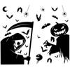 Halloween Monstruo Fantasma Gigante Pegatina de Ventana de Fantasma Bruja Muerte Murciélago Calavera Decoración de Fiesta de Halloween Pegatina Electrostática
