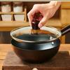 Patrón Martillado Olla Pequeña de Hierro Forjada a Mano Olla de Hierro sin Recubrimiento Cocina de Inducción Gas Universal para el Hogar Wok Multifuncional de Fondo Redondo