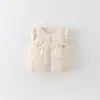Jaqueta colete de plumas para meninas Outono/Inverno 2026, Colete fofo estilo coreano para bebês e crianças pequenas, Top de outono para meninas