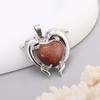 Colgante de Corazón de Delfín de Piedra Natural y Cristal de Venta Caliente Transfronteriza Colgante de Collar para Pareja DIY Accesorios de Joyería Venta al por Mayor