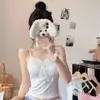 10127 Moda de Verano Encaje Puro Deseo Tirante Fino Viene con Almohadilla Fija Integrada Adelgazante Mujer