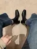2026 Nuevas Botas de Tobillo Delgado de Tacón Medio Cuadrado Estilo Británico Retro Marrón Botas Martin de Tacón Grueso Botines Chelsea para Mujer
