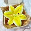 Simulación de pequeña cabeza de flor de lirio, película de impresión 3D, simulación de flor de lirio, caja de regalo DIY, horquilla, tocado, zapatos, flor al por mayor