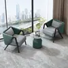 Mesa e Cadeiras Modernas para Escritório de Vendas Individual, Recepção de Balcão e Sofá-Cadeira para Reunião de Quarto de Pousada em Varanda Simples