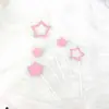 Estrella Hueca de Cinco Puntas Oro Rosa Azul Decoración de Pastel Cumpleaños Tarjeta Rosa Bandera para Pastel Postre Vestir