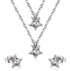 Comércio Exterior Pingente Estrela de Cinco Pontas Zircônia Colar Brincos Feminino Versátil Moda Temperamento Luxo Leve High-end Corrente da Clavícula Feminino