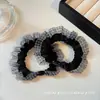 Diadema de malla con estampado de leopardo y cuadros para coleta, alta elasticidad, liga para el cabello que no daña, banda elástica para el cabello de alta gama, accesorio para el cabello