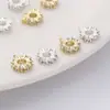 Color dorado electrochapado de 14k, relleno de oro, conservador del color, incrustado con circonita, cuentas espaciadoras de rueda, pulsera de cuentas hecha a mano para bricolaje, adornos para collares, accesorios