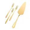 Juego de cuchillo y tenedor para pastel de acero inoxidable pala para pastel de alta calidad tenedor de postre plato de cumpleaños sombrero de vela combinación de vajilla