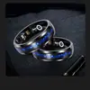 Anillo Inteligente Azul de Patrón Azul Más Vendido Transfronterizo Medidor de Frecuencia Cardíaca y Oxígeno en Sangre Contador de Pasos Detección de Movimiento Fotografía con Gestos Anillo Bluetooth