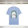 Camiseta de comercio exterior fuente nicho verano nuevo estampado logo Casablanca camiseta de manga corta mujer 100% algodón puro