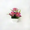 Bestseller transfronterizo: Planta en maceta mini de narciso artificial para decoración de escritorio de oficina, adorno de maceta de plástico, bonsái de planta verde