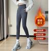 Pantalones de tiburón con cintura alta y forro polar para otoño e invierno, leggings de mujer con efecto contracción abdominal, pantalones Barbie cepillados, pantalones largos de algodón, ropa exterior para mujer, pantalones largos