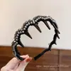 Diadema de estilo de cabello para la frente de caña alta 2026, versátil con dientes para un agarre antideslizante, diadema para lavarse la cara, colección de accesorios para el cabello para mujeres