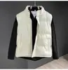 Jaqueta Colete de Algodão com Enchimento e Gola Alta Masculino Outono e Inverno Estilo Coreano Tendência Colete Sem Mangas Top Estampa LOGO