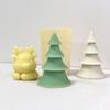 Vela Aromática de Rena de Natal Árvore de Natal Molde de Silicone Enfeites de Natal DIY Molde de Gesso Cola de Veado