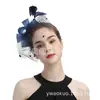 Amazon colorido popular pena chique adorno de cabeça europeu e americano nupcial Halloween banquete performance cobertura facial rede de cabelo faixa de cabeça
