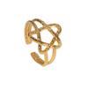 Moda Transfronteriza Simple Lindo Anillo de Estrella de Acero Inoxidable Estilo Ins Diseño Nicho Anillo de Estrella de Cinco Puntas Abierto