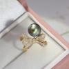 Accesorios DIY S925 plata esterlina lazo perla soporte para anillo soporte vacío anillo de moda anillo soporte anillo para dedo abertura 8-12
