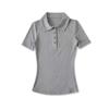 2025 Nueva Moda de Verano Polo Solapa Top Diseño para Mujer Estilo Francés Casual Versátil Camiseta de Manga Corta