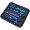 Tesouras de cabeleireiro de aço inoxidável, kit de cores para corte de cabelo, tesouras de dentes finos, tesouras para franja, atacado