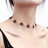 Joyería transfronteriza europea y americana pequeña fresca degradado blanco y negro pequeño collar de margarita imitación perla collar de playa de viento de una sola capa para mujer