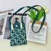 Ins Nuevo Bolso Tejido para Teléfono Móvil Más Fácil de Combinar Bolso de Mano Personalizado Dibujo Animado Lindo Bolso Tote de Mano para Señoras Suave y Lindo