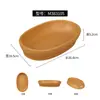 Vajilla estilo hot pot Shanhuansanshanshan, plato de tres crujientes de verduras, plato en forma de barco de hongo enoki con imitación de veta de madera
