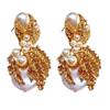 Aretes transfronterizos de hoja metálica caliente de Europa y Estados Unidos, aretes geométricos huecos de color exagerado con gota de aceite y hoja, ventas directas de fábrica