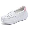 Sapatos de Verão para Enfermeiras Femininas Que Não Cansam Seus Pés, Confortáveis, Sola Macia, Antiderrapantes, Respiráveis, Versáteis, Couro Genuíno, Antiodor, Sapatos Baixos, Sapatos Casuais com Sola Grossa