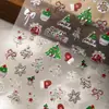 Nuevo Árbol de Navidad Colorido Hombre de Nieve Manicura de Navidad Pegatinas de Alto Valor Guirnalda Estampado en Caliente Copo de Nieve Lazo Decorativos para Uñas