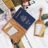 Set de porta pasaporte y etiqueta de equipaje de corcho Porta libreta de pasaporte de corcho Traje de etiqueta de equipaje