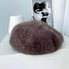 Sombrero tejido de mezcla de lana de conejo de otoño e invierno japonés para mujer, boina gruesa y cálida, sombrero de pintor O Home