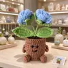 Adorno de Planta en Maceta Rosa Tejido a Mano Lindo con Manos y Pies Flor de Hilo Maceta Muñeca Decoración Creativa de Escritorio