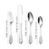 Conjunto de Talheres de Aço Inoxidável 304, Luxo Leve Retrô Estilo Palácio Embutido High-End Service de Mesa, Faca de Bife, Garfo e Colher Conjunto de Quatro Peças