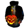 Moletom com Capuz Halloween Terror Abóbora Moda Estampa Digital 3D Moletom Hoodie cos