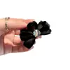 Accesorios para el Cabello Coreanos Dongdaemun Mini Exquisitos Tela Negra Pedrería Moño Pinza Pequeña Pasador Pinza para el Cabello de Princesa para Mujeres