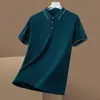 Camisa Polo Masculina de Verão Transfronteiriça Camiseta de Negócios 2025 Leve Casual Cor Sólida Xadrez Respirável Camiseta de Seda de Gelo Fresca