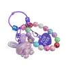 Nuevo Llavero Colgante de Conejo Acrílico Tridimensional Galvanizado Accesorios Pequeños Frescos de Colores con Cuentas Decoración para Cubierta de Auriculares