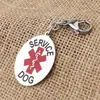 Venta Caliente Transfronteriza Colgante Doble Vara de Serpiente PERRO DE SERVICIO Llavero de Acero Inoxidable Colgante Logo Médico Vara de Serpiente