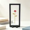 Presente Criativo para o Dia dos Namorados: Ornamento de Rosa de Cristal em Dourado e Prata, Caixa de Presente de Flor Rosa da Eternidade em Metal, Presente de Declaração de Amor