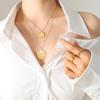 Roma ins viento frío redondo Marca collar con colgante doble femenino todo-partido transfronterizo acero inoxidable joyería al por mayor joyería