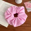 Goma para el pelo a cuadros estilo coreano, Lazo para moño grande estilo perezoso, Accesorio para el pelo de chica dulce