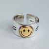 Anel Godyce Rosto Sorridente Raio Feminino Moda Retro Dourado Anel Aberto Ins Tendência Anel Aberto Ajustável