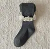 Calcetines con Adorno de Encaje para Primavera y Otoño 2026, Calcetines de Algodón para Bebé de Longitud Media, Calcetines Transpirables hasta la Rodilla Estilo Princesa para Niñas